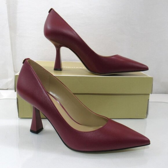 Michael Kors Clara Mid Heel Pointed toe Pump Mulberry Leather - Picture 3 of 5